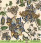 Preview: Gezeichnete Blumen in blau auf gelb - 1 Lunch Serviette