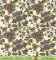 Preview: Gezeichnete Blumen in blau auf gelb - 1 Lunch Serviette