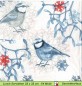 Preview: Blau gezeichnete Meisen auf blauen Ästen - 1 Lunch Serviette