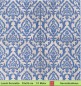 Preview: Blaue Blumen als Kachelmuster auf grau - 1 Lunch Serviette - ganzes Motiv