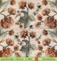 Preview: Gezeichnete Blumen und Blätter auf beige - 1 Lunch Serviette