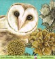 Preview: Eule zwischen Blumen auf blau - 1 Lunch Serviette