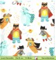 Preview: Nilperd Hund Bär Katze als Superman - 1 Lunch Serviette