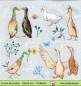 Preview: Grätz - Gänse Enten und Schnecken auf der Wiese - 1 Lunch Serviette - Halbes Motiv