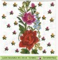 Preview: Gestickte Blumen - 1 Lunch Serviette - Zwei verschiedene 1/4 Motive