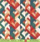 Preview: Zackenmuster in blau rot beige - 1 Lunch Serviette