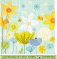 Preview: Gezeichnete Blumen mit Hummel - 1 Lunch Serviette
