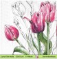 Preview: Gezeichnete Tulpen in pink - 1 Lunch Serviette