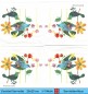Preview: Zwei gezeichenete Vögel zwischen Blumen - 1 Cocktail Serviette