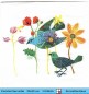 Preview: Zwei gezeichenete Vögel zwischen Blumen - 1 Cocktail Serviette