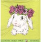 Preview: Gezeichneter Hase mit Blumenkranz - 1 Lunch Serviette