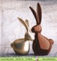 Preview: Zwei Hasen als Figur auf grau - 1 Lunch Serviette