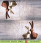 Preview: Zwei Hasen als Figur auf grau - 1 Lunch Serviette