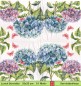 Preview: Hortensien in rosa und blau mit rosa Schmetterlingen - 1 Lunch Serviette