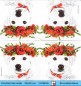 Preview: Hund weißer Retriever mit Mohnblumenkranz - 1 Cocktail Serviette