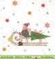 Preview: Kinder mit Schlitten und Stern - 1 Lunch Serviette - Halbes Motiv