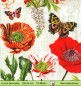Preview: Mohn und Schmetterlinge - 1 Lunch Serviette - halbes Motiv