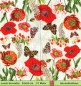 Preview: Mohn und Schmetterlinge - 1 Lunch Serviette - halbes Motiv