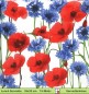 Preview: Mohnblumen und Kornblumen - 1 Lunch Serviette - halbes Motiv