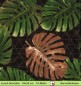Preview: Fensterblatt oder Monstera auf goldenem Gitter - 1 Lunch Serviette