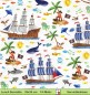 Preview: Piraten mit Segelschiff an der Insel - 1 Lunch Serviette