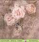 Preview: Nostalgie - Rosen mit Noten und Text Herzhaft - 1 Lunch Serviette - Halbes Motiv