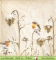 Preview: Rotkehlchen im Schnee auf verblühten Blumen - 1 Lunch Serviette - halbes Motiv