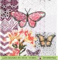 Preview: Schmetterlinge und Lilien auf rosa - 1 Lunch Serviette