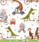 Preview: Krokodil Giraffe Elefant Igel Affen auf dem Fahrrad - 1 Lunch Serviette