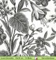 Preview: Gezeichente schwarze Blumen - 1 Lunch Serviette - ganzes Motiv