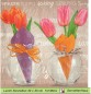 Preview: Tulpen in Glasvasen auf beige - 1 Lunch Serviette