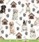 Preview: Viele kleine gezeichnete Hunde - 1 Lunch Serviette ganzes Motiv