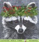 Preview: Waschbär mit Beerenkranz - 1 Lunch Serviette
