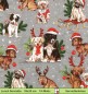 Preview: Hunde mit Nikolausmützen - 1 Lunch Serviette