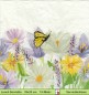 Preview: Schmetterling über Blumenwiese - 1 Lunch Serviette - halbes Motiv