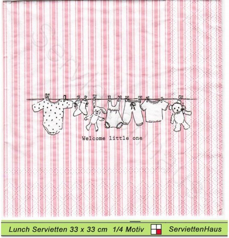 Baby - Baby Welcome little one - rosa - 1 Lunch Serviette