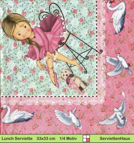 Lutz Mauder - Kleine Ballerina - 1 Lunch Serviette - Vier verschiedene Motive