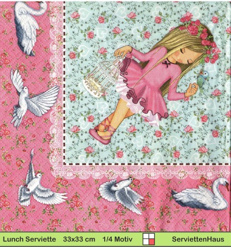 Lutz Mauder - Kleine Ballerina - 1 Lunch Serviette - Vier verschiedene Motive