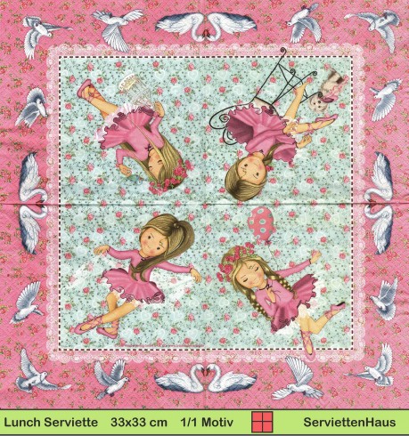 Lutz Mauder - Kleine Ballerina - 1 Lunch Serviette - Vier verschiedene Motive