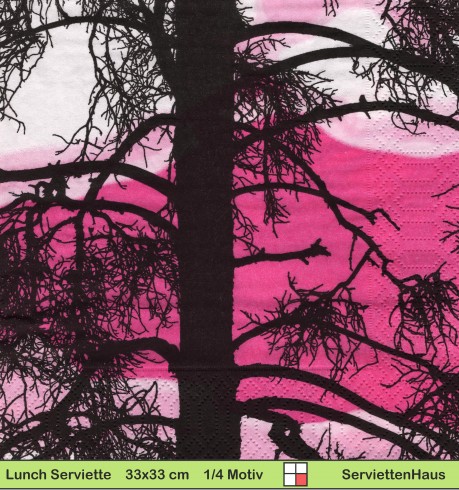 Baum auf pink - 1 Lunch Serviette