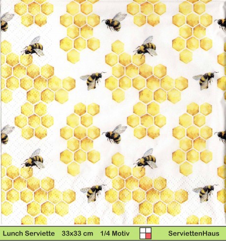 Bienen an Honigwaben - 1 Lunch Serviette