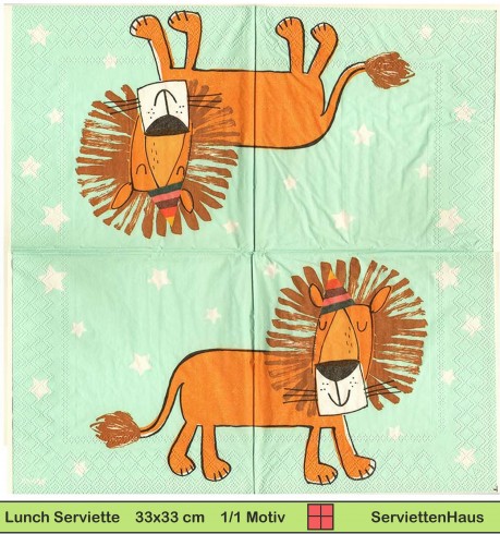 Braver Löwe - 1 Lunch Serviette - halbes Motiv