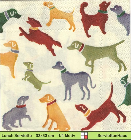 Emma Bridgewater - Windhunde Dackel Terrier und mehr Hunderassen - 1 Lunch Serviette