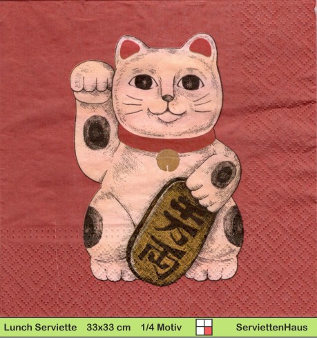 Asien - Chinesiche Katze - 1 Lunch Serviette