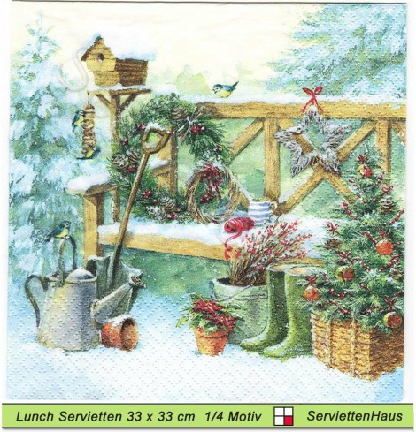 Der Garten im Winter - 1 Lunch Serviette