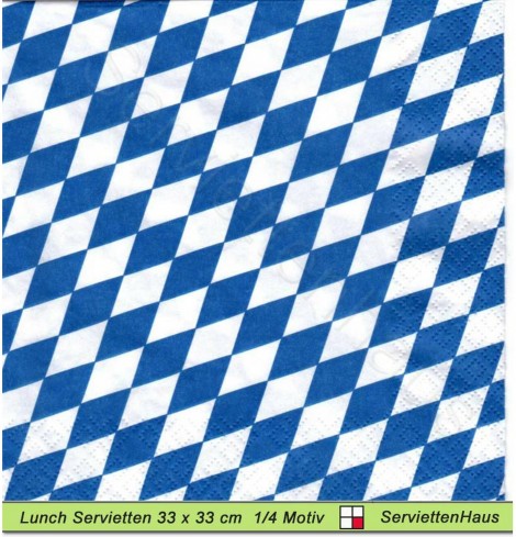 Deutschland - Bayern - Bayernraute schräg - 1 Lunch Serviette