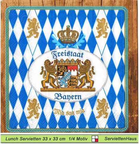 Deutschland - Bayern - Freistaat Bayern Mia san mia - 1 Lunch Serviette