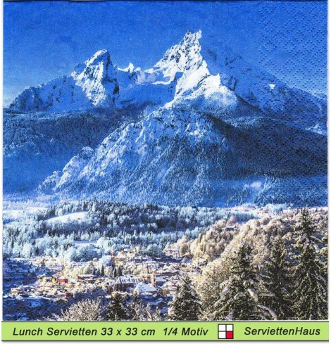 Deutschland - Bayern - Watzmann im Winter - 1 Lunch Serviette