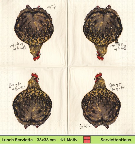 Aufgeplustertes Huhn - 1 Lunch Serviette