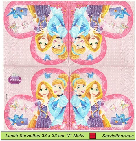 Disney Cinderella und Rapunzel - 1 Lunch Serviette